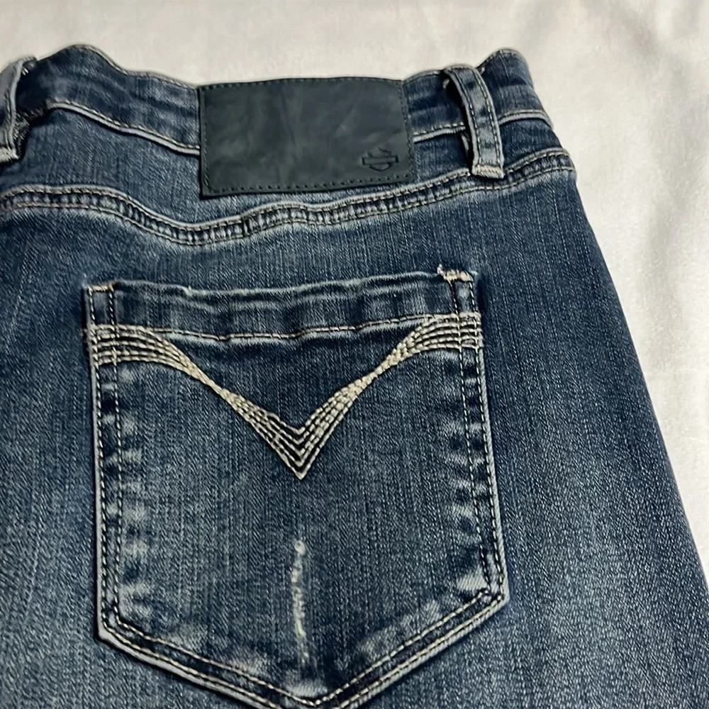 Harley-Davidson Distressed Denim Slkirt - Picture 9 of 12
